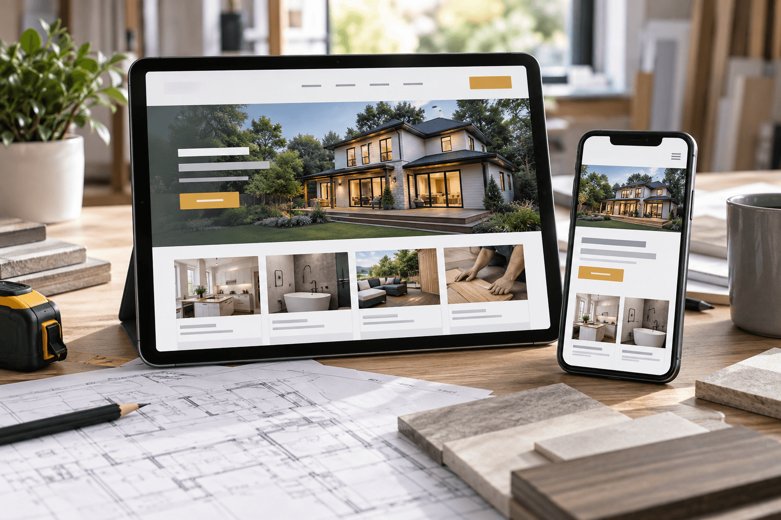 Contractor lead generation site website concept