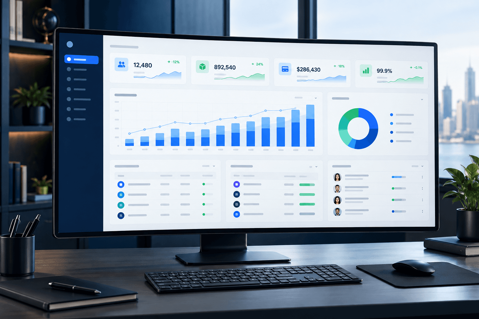 Subscription SaaS dashboard website concept